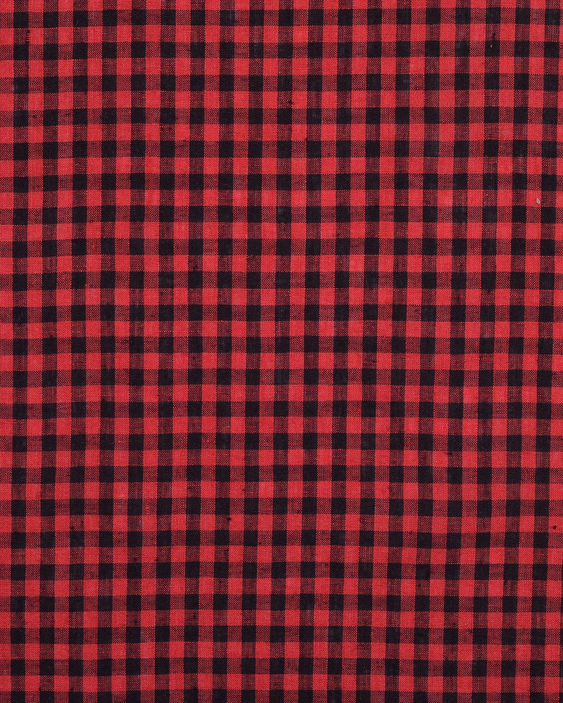 Linen:Red Black Gingham Checks