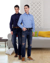 Faded Medium Indigo Washed Jeans