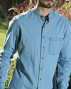 Gewaschenes Chambray-Freizeithemd