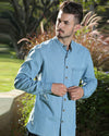 Gewaschenes Chambray-Freizeithemd