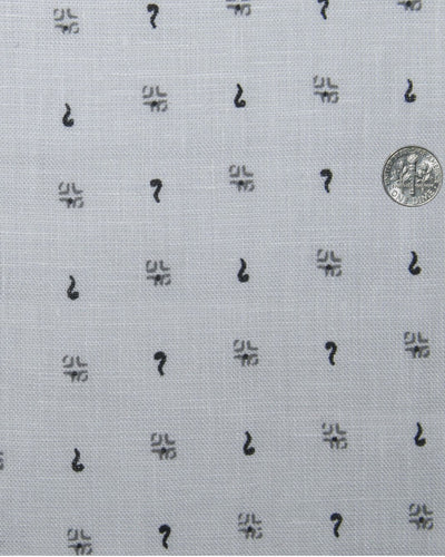 Camp collar PRESET STYLE in Linen: Grey Printed Marks On White