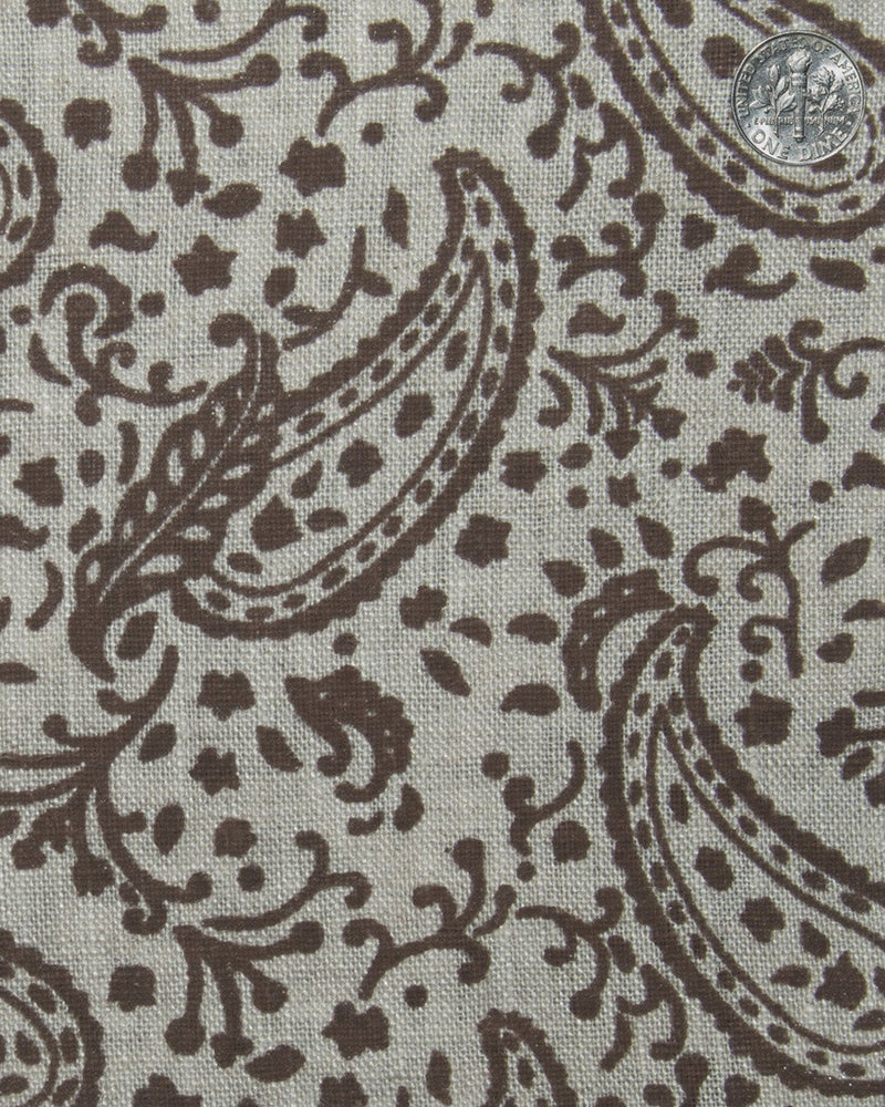 Feldkragen PRESET STYLE in Leinen: Braun bedrucktes Paisley
