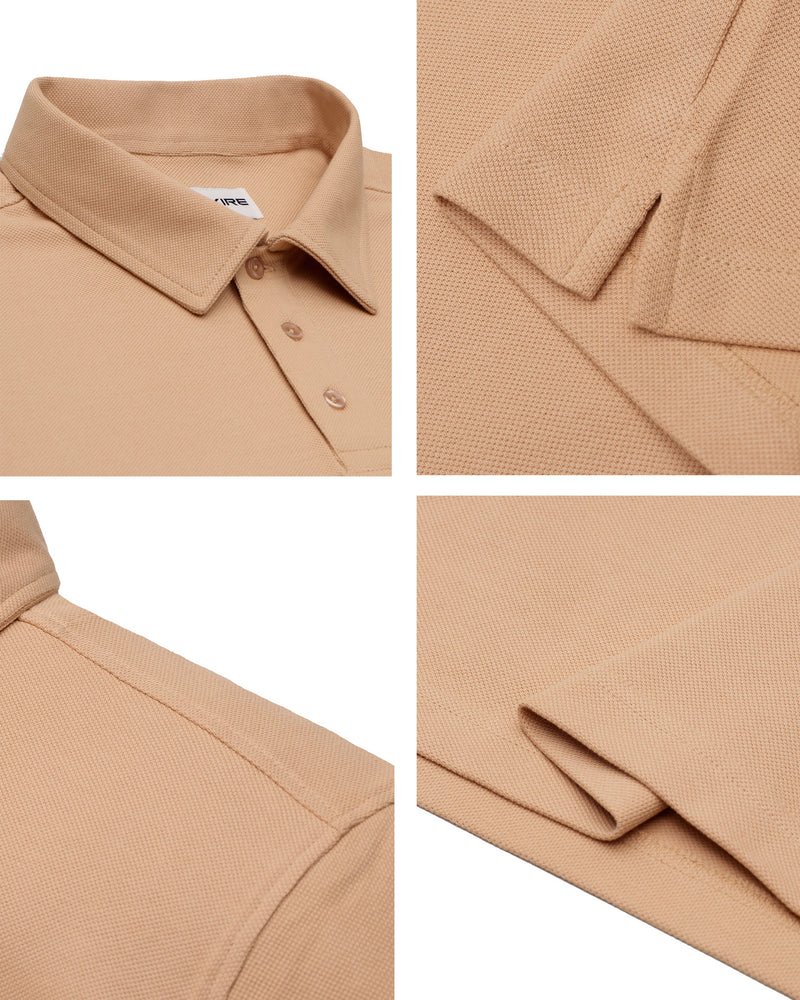 EZS Aria Beige Langarm-Polo