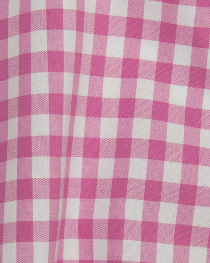Bright Pink Bold Gingham on White
