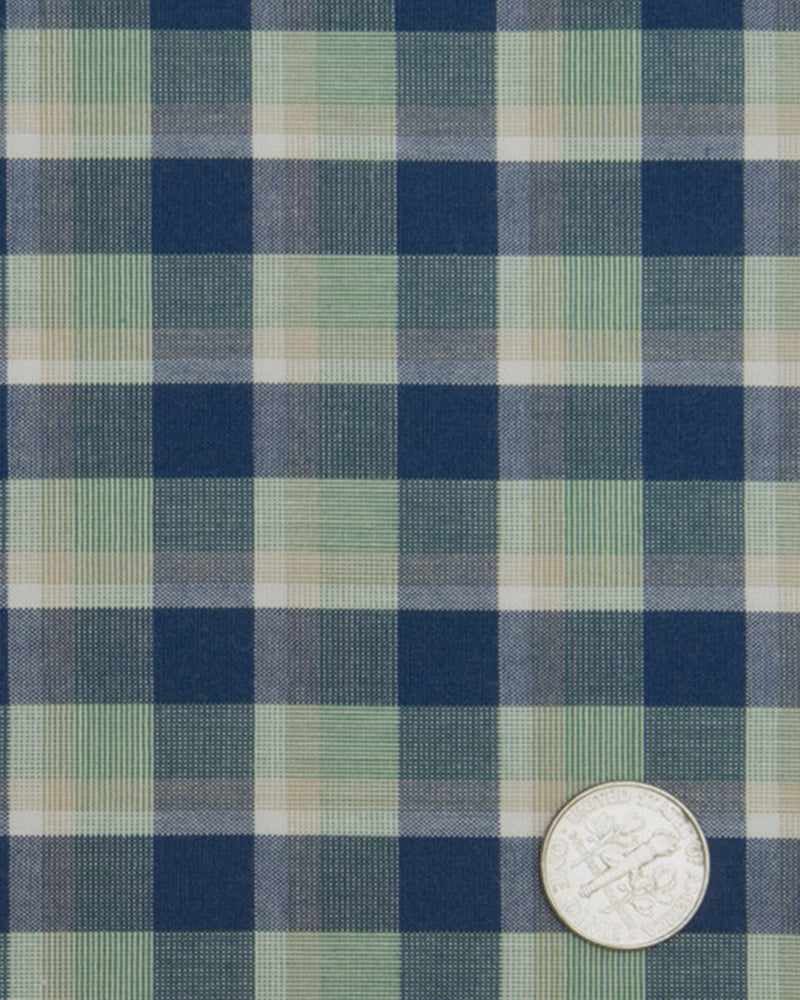 Blauer grüner Tartan-Plaid auf Weiß