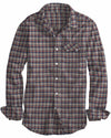 Blaue orange Tartan-Karos auf Gelb