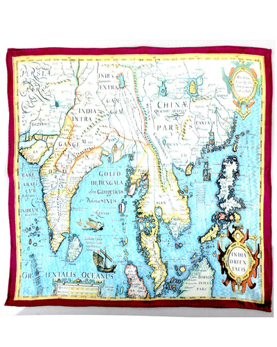 Pocket Square-Blue Map