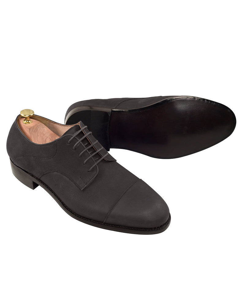 Nubuck Captoe Derby Schwarz