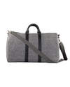 Reisetasche mit Lederbesatz