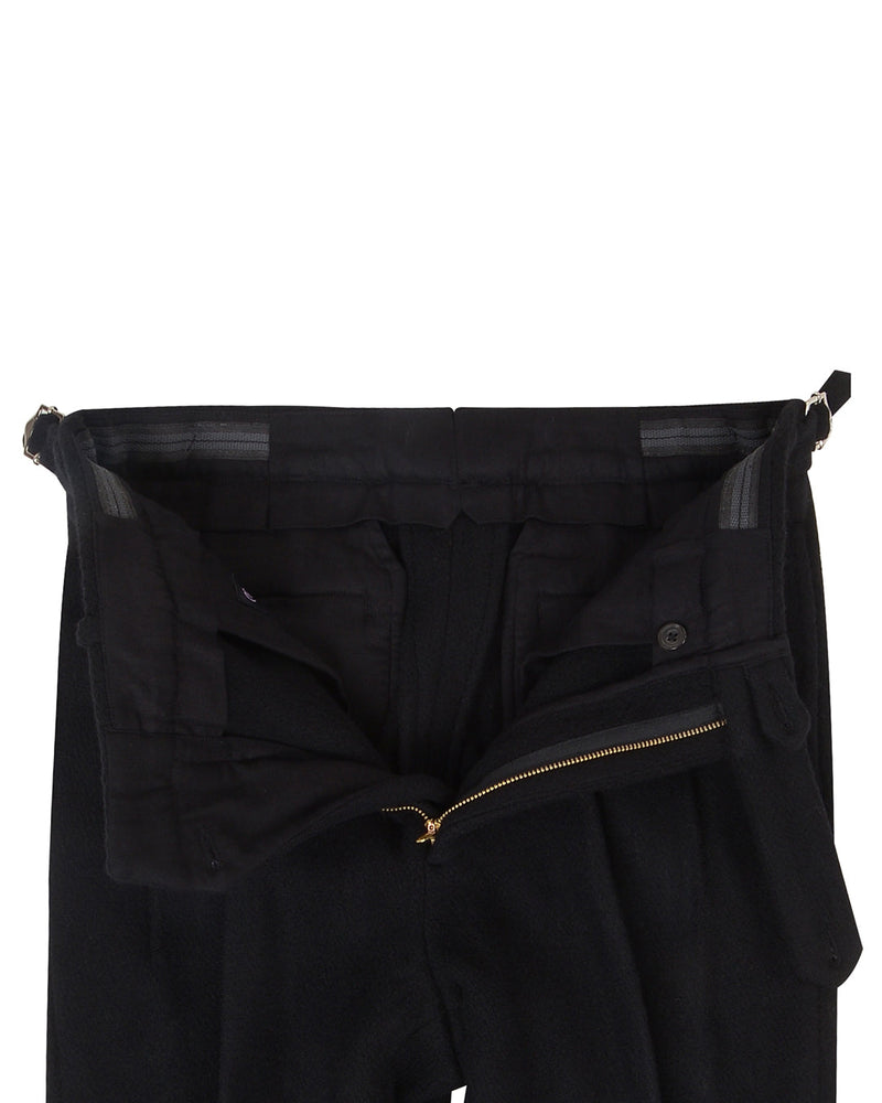 Black Wool Heavy Flannel Pant