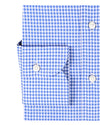 Petit vichy bleu sur fond blanc