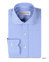 Petit vichy bleu sur fond blanc