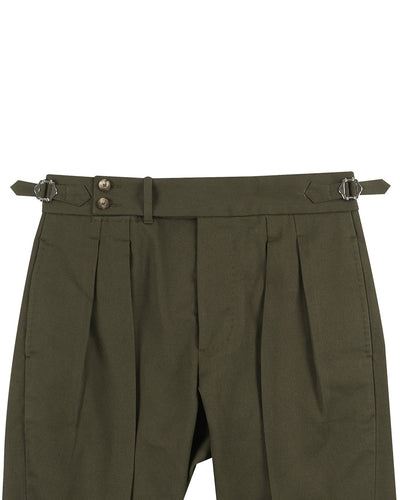 Brisbane Moss Olive Cotton Cavalry Twill