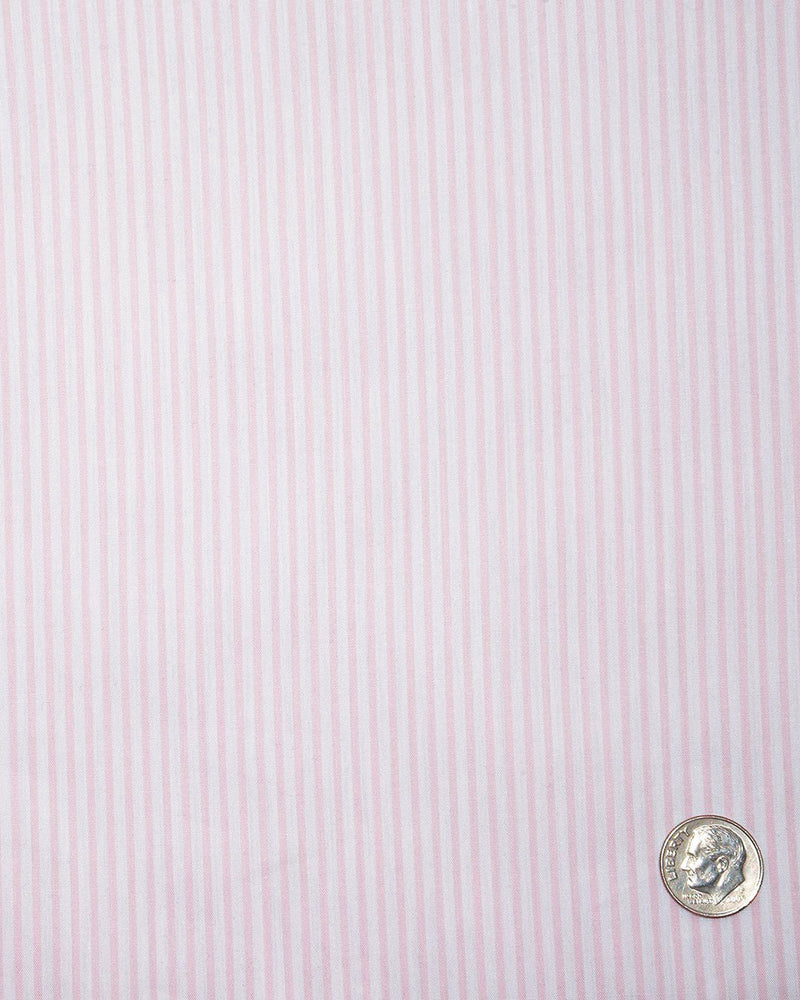 Chemise à rayures roses poudrés et blanches