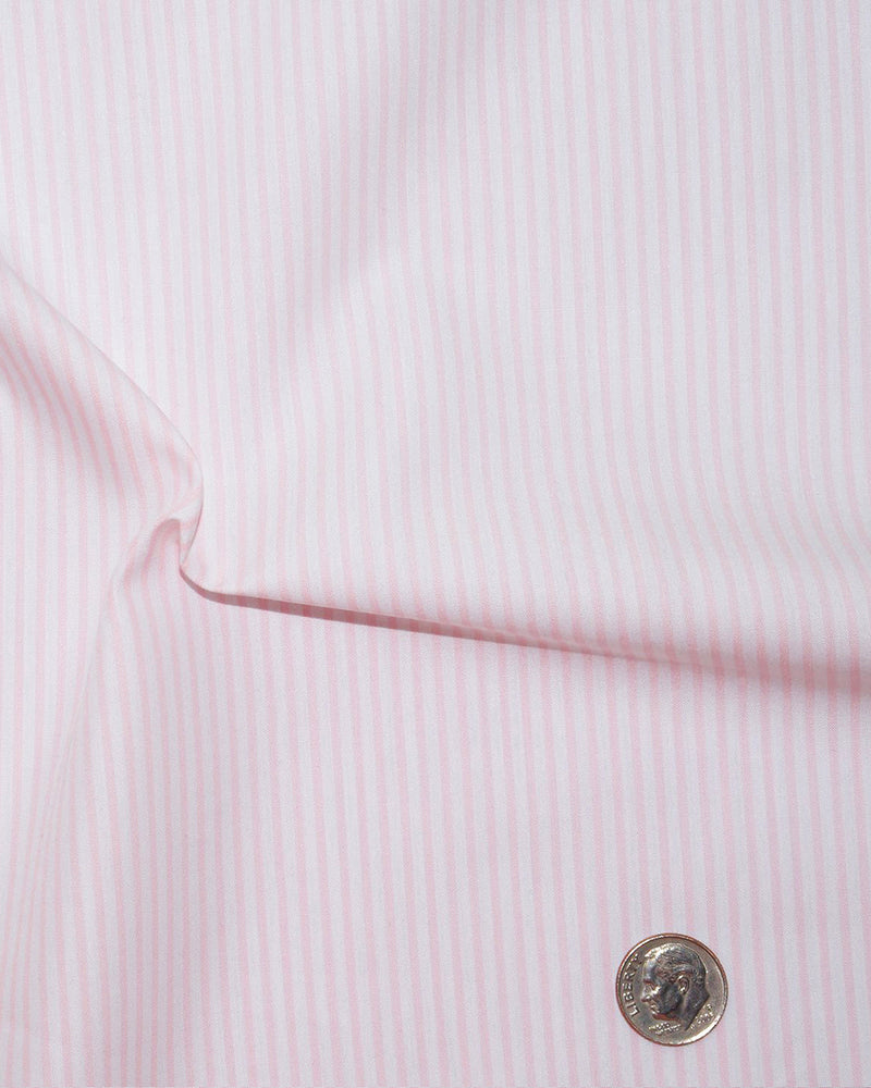 Chemise à rayures roses poudrés et blanches