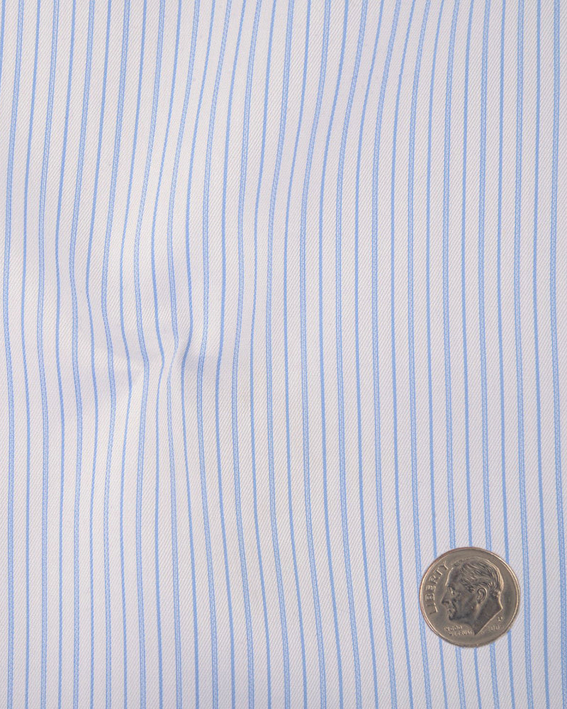 Baby Blue Whtile Pencil Stripes Shirt