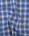 Madras à carreaux bleus, noirs et blancs
