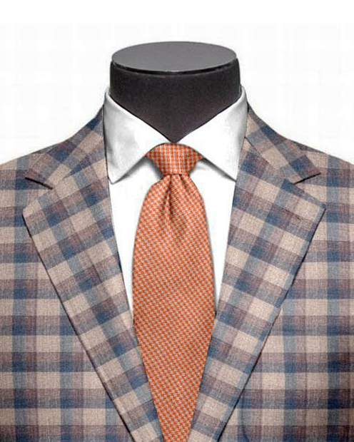 Ethomas Light Peach Blue Voilet Checks Jacke