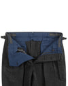 Charcoal Grey 100% Wool Flannel High Waisted Pant