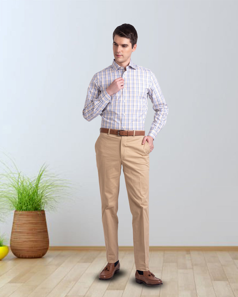 Chemise Patersall bleu et jaune de campagne