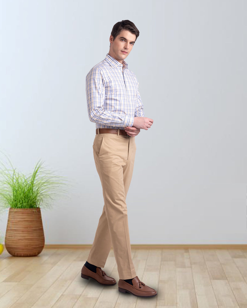 Chemise Patersall bleu et jaune de campagne