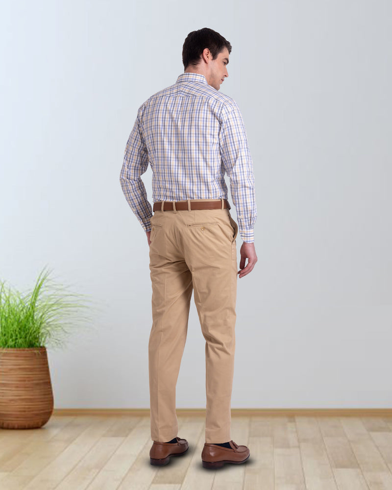 Chemise Patersall bleu et jaune de campagne