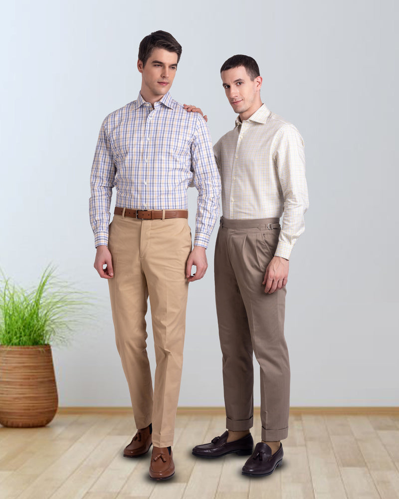Chemise Patersall bleu et jaune de campagne