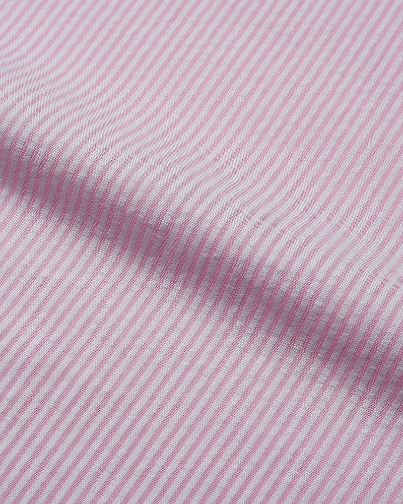 Sommerhemd in Pink White Pin Stripes Seersucker