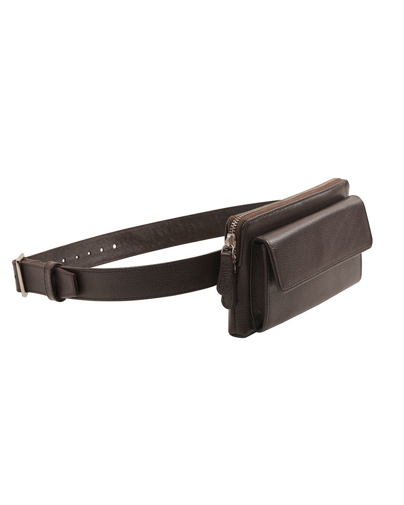 Braune Leder-Gürteltasche