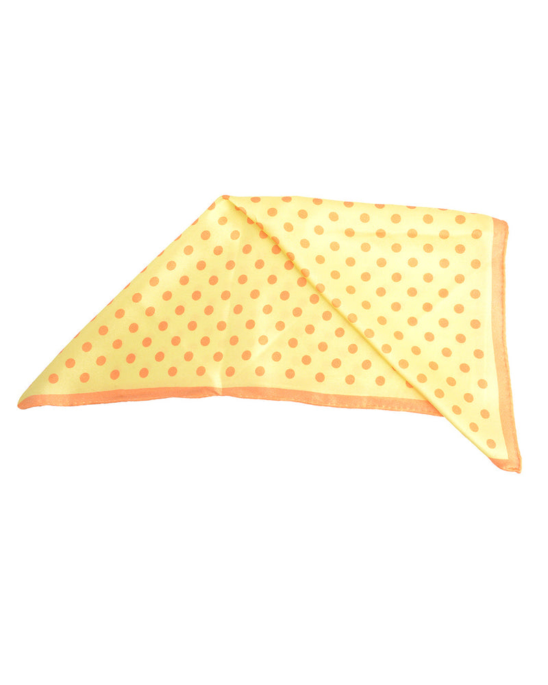 Pochette de costume - Gros pois orange sur fond jaune