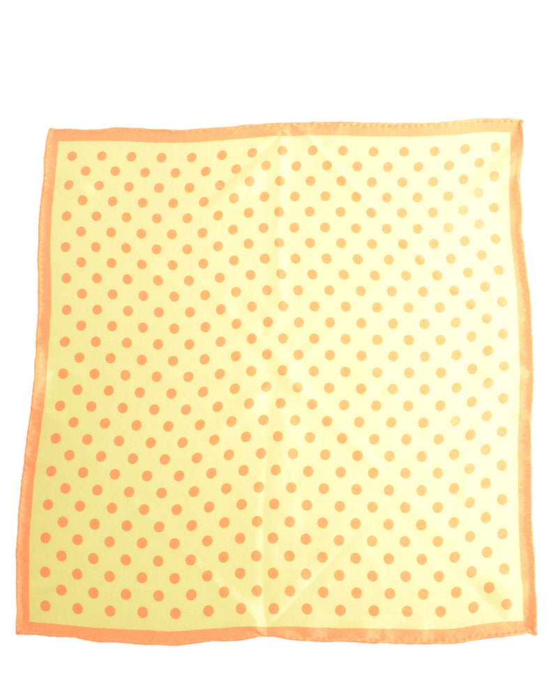 Pochette de costume - Gros pois orange sur fond jaune