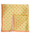Pochette de costume - Gros pois orange sur fond jaune