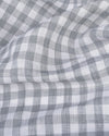 Albini Linen: Grey White Gingham