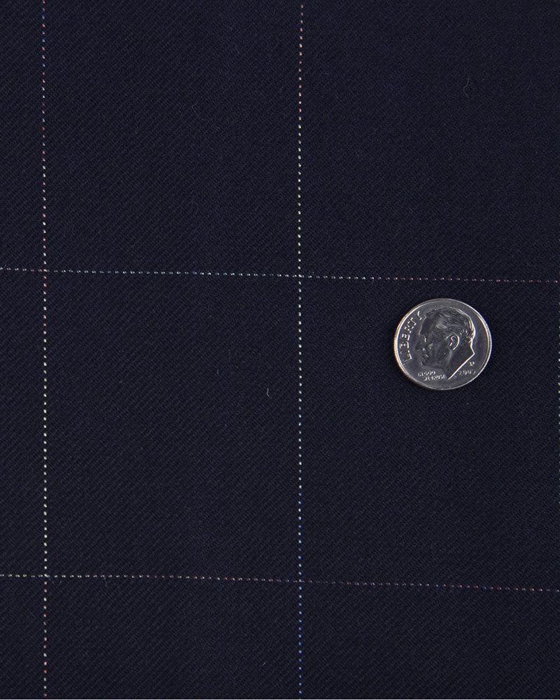 Dugdale Navy Windowpane Twill Hemd