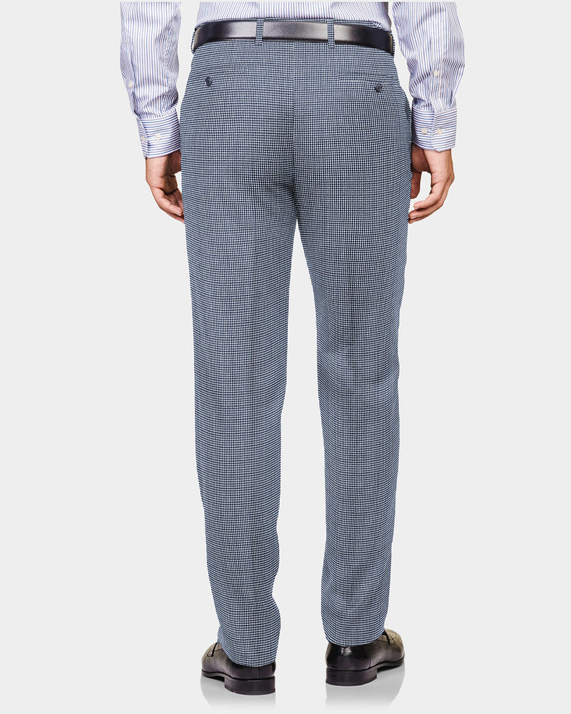 Dugdale Feine Kammgarnhose - Feiner Marineblauer Hahnentritt