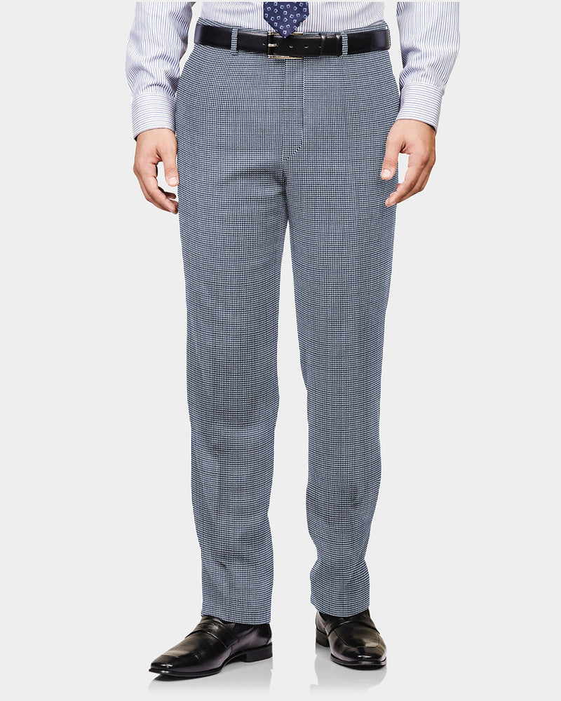 Dugdale Feine Kammgarnhose - Feiner Marineblauer Hahnentritt