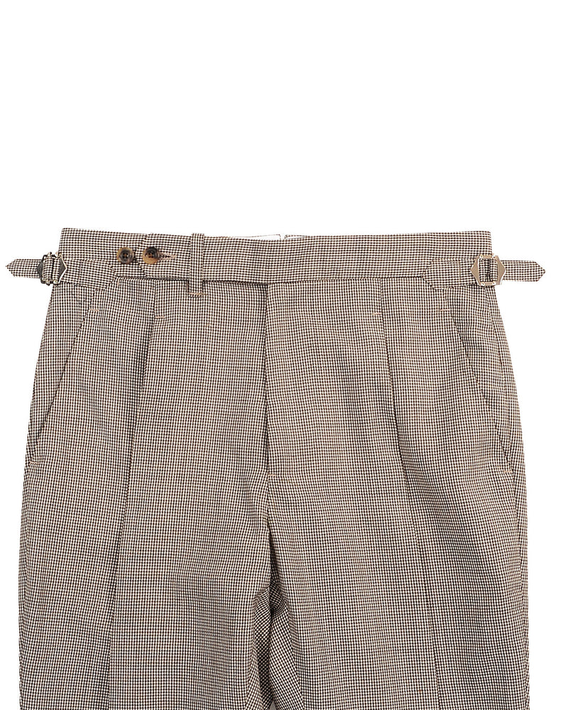 Laine Dugdale Fine Worsted - Motif pied-de-poule marron