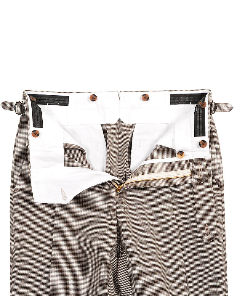 Laine Dugdale Fine Worsted - Motif pied-de-poule marron