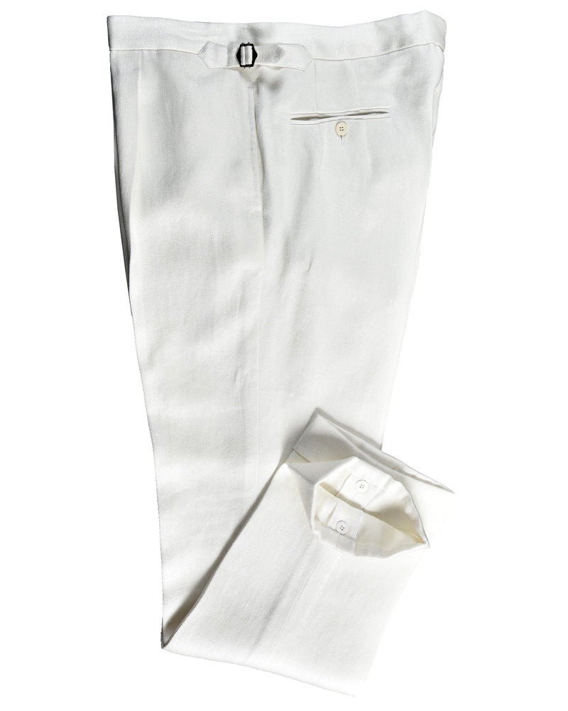 Cream Linen Sateen Pant