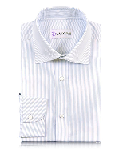 Brembana Blue Hairline Stripes on White