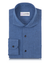 Coton et lin : Chambray bleu foncé uni