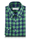Linen: Indigo Blue Green Madras Gingham