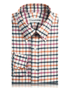 Chemise de travail en flanelle à carreaux roses, oranges, verts et bleus
