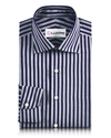 Graues marineblaues 120/2-Hemd mit bengalischen Streifen