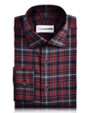 Kastanienbrauner, grauer Tattersall-Flanell