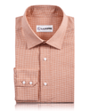 Orangefarbenes Hahnentritt-Shirt
