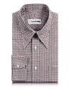 Klassische rote schwarze Mini-Gingham-Karos auf Weiß