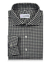 Dunkelblaues, ecrufarbenes Gingham-Hemd
