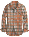 Twill mit Madras-Karos in Orange-Türkis-Creme