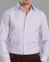 Tattersall-Hemd in Marine-Rosa